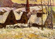 Paul Gauguin Breton Village in the Snow France oil painting artist